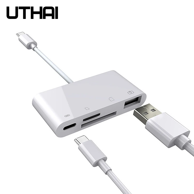 UTHAI C05 type-C Мульти адаптер для PD зарядки USB разъем SD TF CF кард-ридер для Macbook ноутбука iPad pro HUAWEI Xiaomi