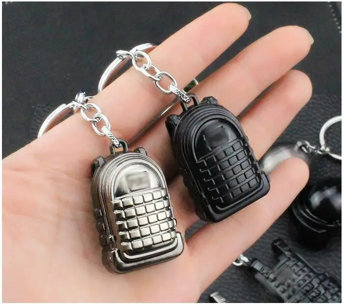 

Game PUBG frying Helmet 98K AWM Playerunknown's Battlegrounds Cosplay Props Alloy Armor Model Key Chain Keychain Chicken Dinner