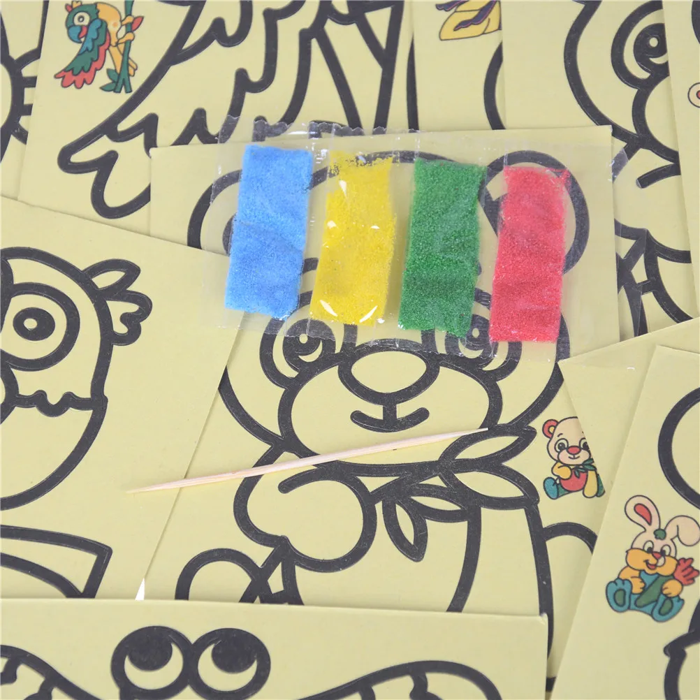 5 шт./лот Детские DIY раскраска на основе песчаной живописи искусство творческие игрушки для рисования песок бумага искусство ремесла игрушки для детей