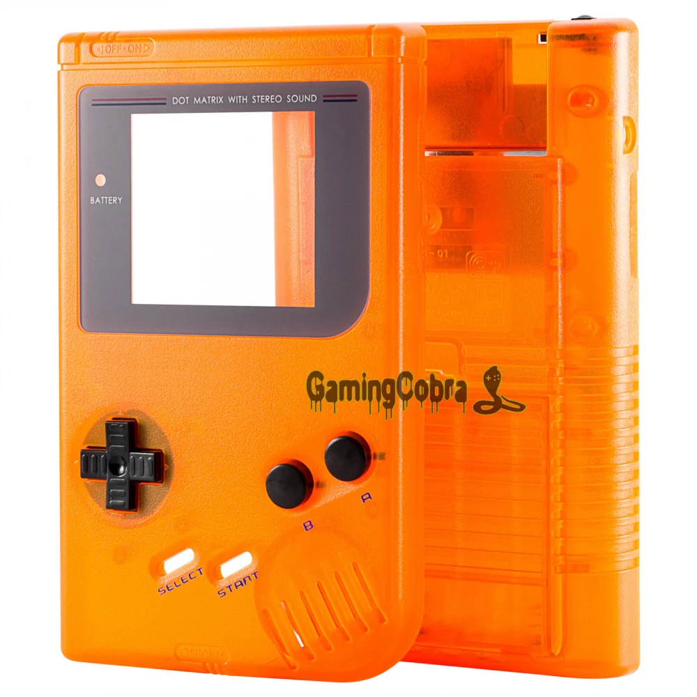 Clear Orange Full Housing Shell Buttons with Screen Len for Gameboy DMG-01 - GBF006