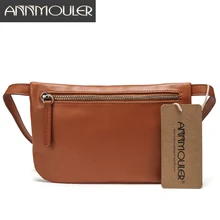 Annmouler, модная женская маленькая поясная сумка из искусственной кожи, тонкая поясная сумка, черный чехол для телефона на молнии, сумка на пояс для женщин