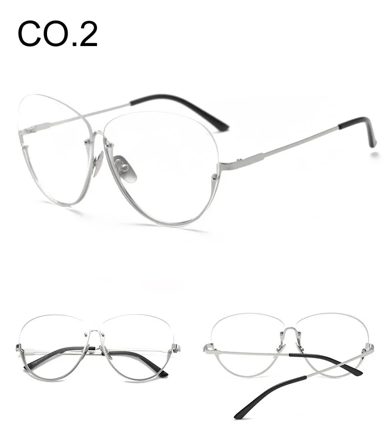 Трендовые прозрачные очки для женщин, прозрачные линзы, оптическая оправа, суперзвезда, уникальные прозрачные очки, полуоправы, очки, поддельные очки