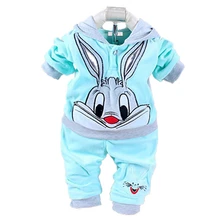 Модные зимние комплекты детской одежды спортивный костюм с рисунком для мальчиков одежда с капюшоном для маленьких девочек теплая одежда с длинными рукавами для детей