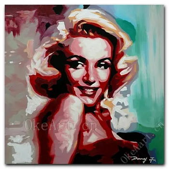 

Hand Painted Modern Oil Painting On Canvas Marilyn Monroe Portrait Beauty Art MM01 Home Decoration Wall Pictures