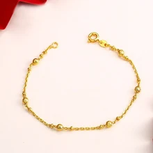 MxGxFam(18 см) 24 к Чистый золотой цвет бусины браслет для женщин модные ювелирные изделия персональный дизайн гипоаллергенный