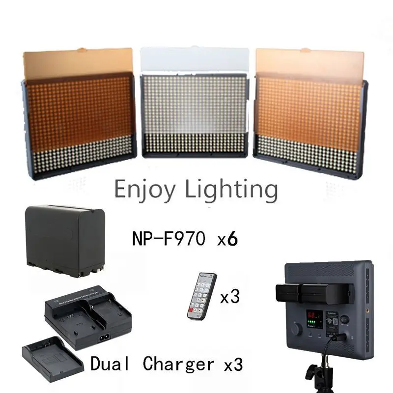Aputure 2x HR672S + HR672W CRI 95 + LED 비디오 라이트 키트 + 6 * NP-F970 + 듀얼 충전기
