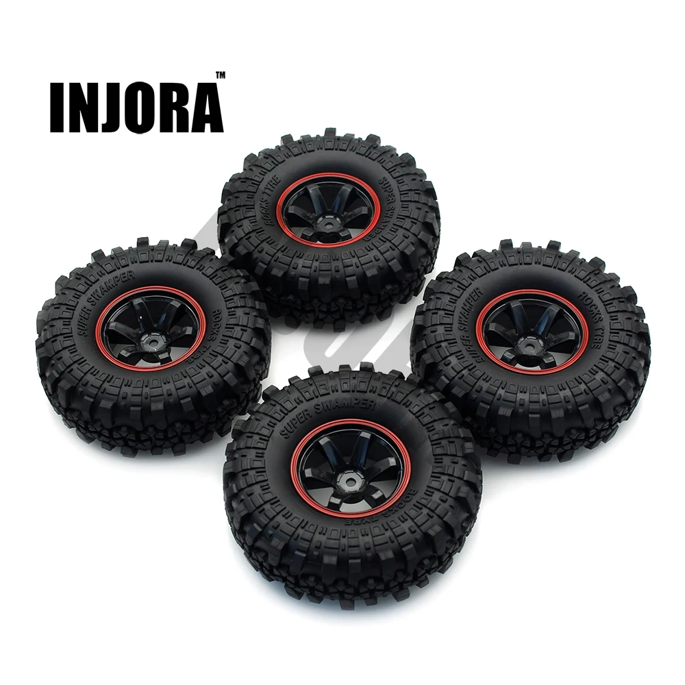 INJORA 1:10 RC Rock Crawler 1 9 дюйма резиновые шины и пластиковые колеса набор для осевого SCX10