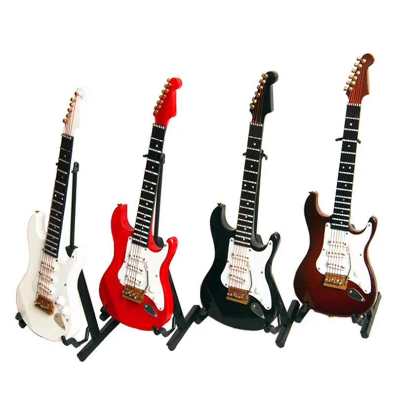 

MoonEmbassy Mini Electric Guitar Model Miniature Guitar Model Guitarra Collection Decorative Ornaments Model Music Lover Gift