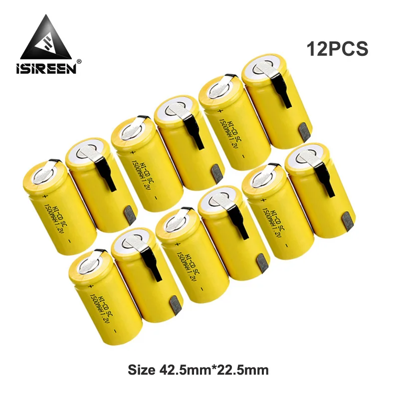 

SC Rechargeable Batteries Cell Ni-CD 1.2V 1500mAh DIY Power Tool Battery Packs Subc Ni CD Accumulator Electric Water Heaters