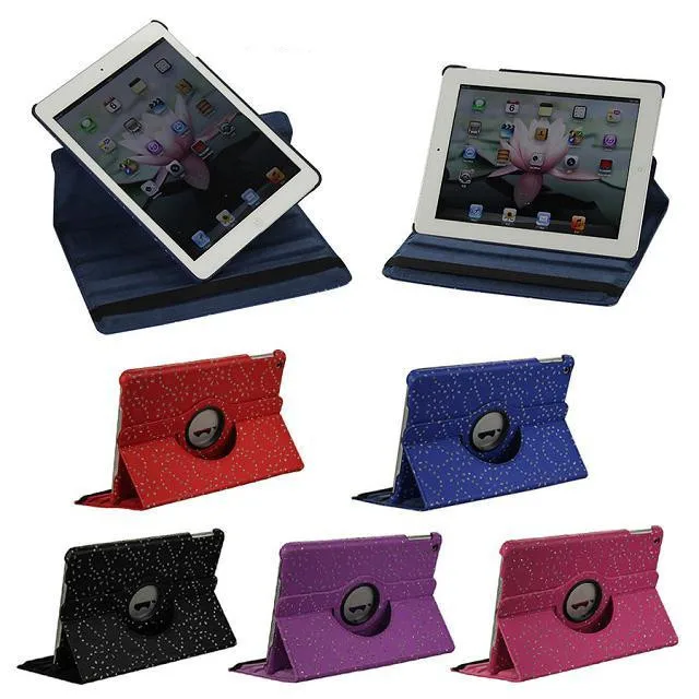 For Ipad air 360 Rotating PU Leather Diamond Flower Smart Cover case For Apple ipad Air Ipad5 Book Tablet Protetor