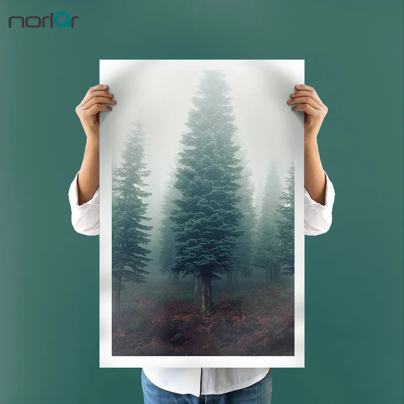 

Landscape Foggy Forest Canvas Art Print Painting Poster Wall Picture for Home Decoration for Living Room No Frame