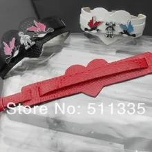 100 шт./лот 8 мм широкий/21 см длина Сердца Стиль змеиной кожи Искусственная кожа браслет