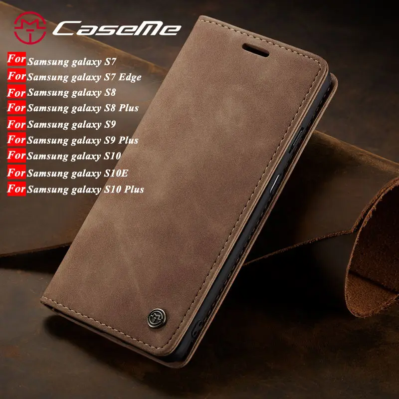 

Matte Leather Case For Samsung galaxy S7 Edge Flip Book Wallet Phone Cover For Samsung galaxy S8 S9 S10 Plus Case Samsung S10E