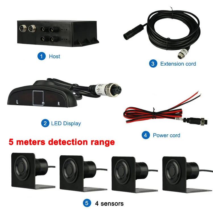 LED Звук Оговорку Радар Автомобиль расстояние Датчик Парковки Системы Для Грузовых Автомобилей 4 Датчики - Цвет: 5 meters Sensor A