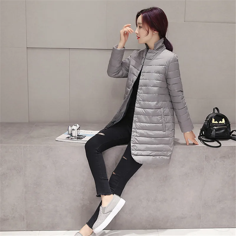 Senhoras light Moyen Parkas Qualité Grey Veste Casaco Black Hiver Blue Long Pardessus Femmes Coton dark De Vers pink Automne dark Gray Bas Outono Haute Mince Le Mode Femelle Vs067 UPwqOS