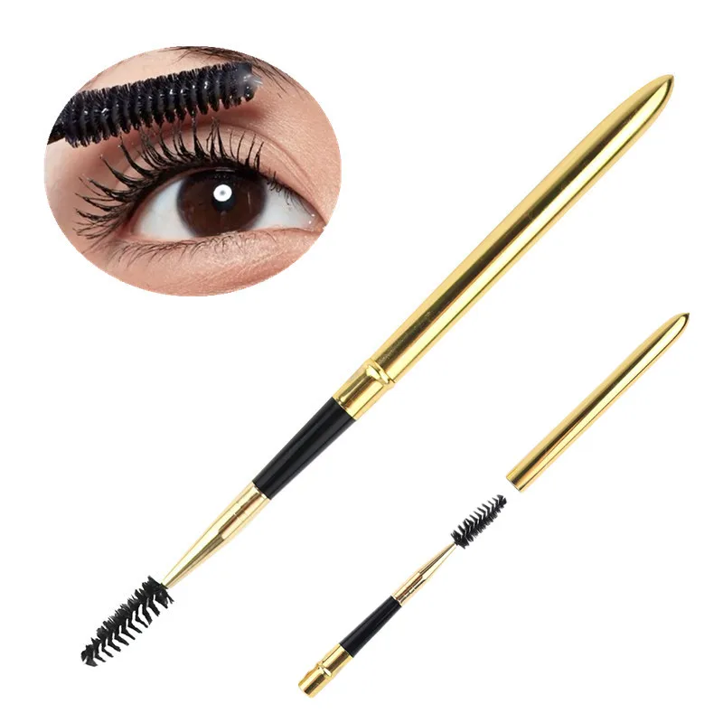 1x Gold Foldable Makeup Eyelash Eyebrow Mascara Extension Comb Pen
