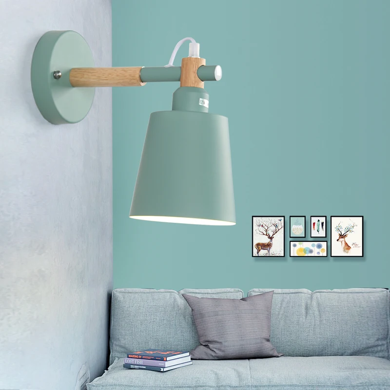 Europe Wood Metal LED Wall Lamp Vintage Indoor Lighting Restaurant Coffee Shop Living Decorate Light Fixture AC110-265 | Лампы и