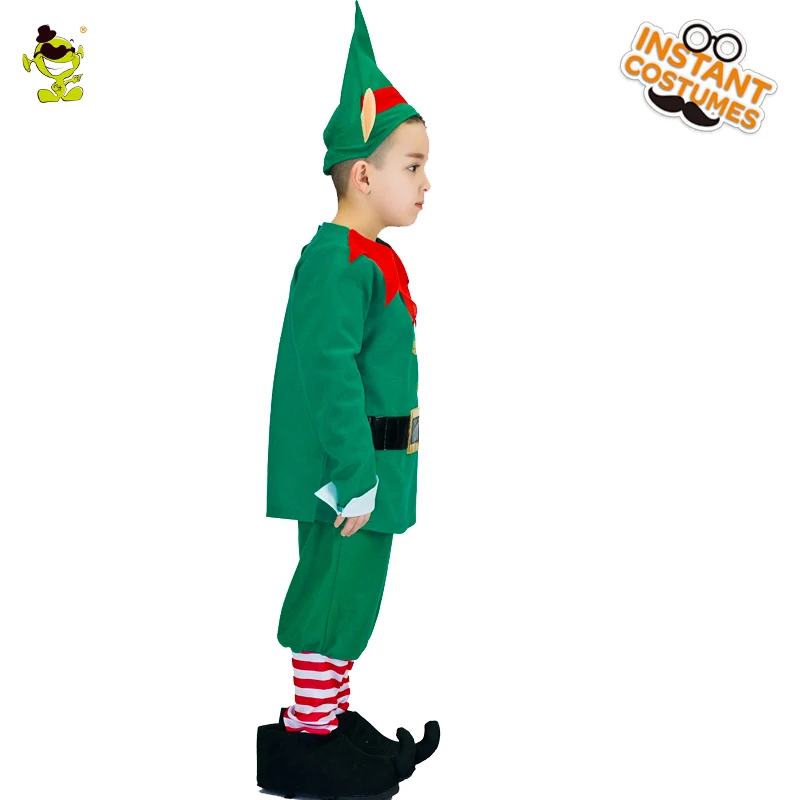 Green Elf Santa Claus Outfit for Boys - Children's Elf Costume for Role Play and Cosplay, Perfect for Christmas Party, Performance, and Carnival image 3
