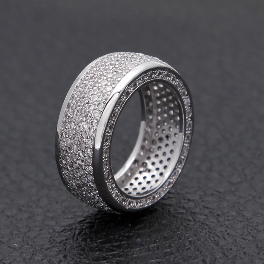 Hip hop Stainless Steel Cubic Zirconia Rings Iced Out High Quality Micro Pave CZ Rings Women & Men Gold Silver Finger Ring