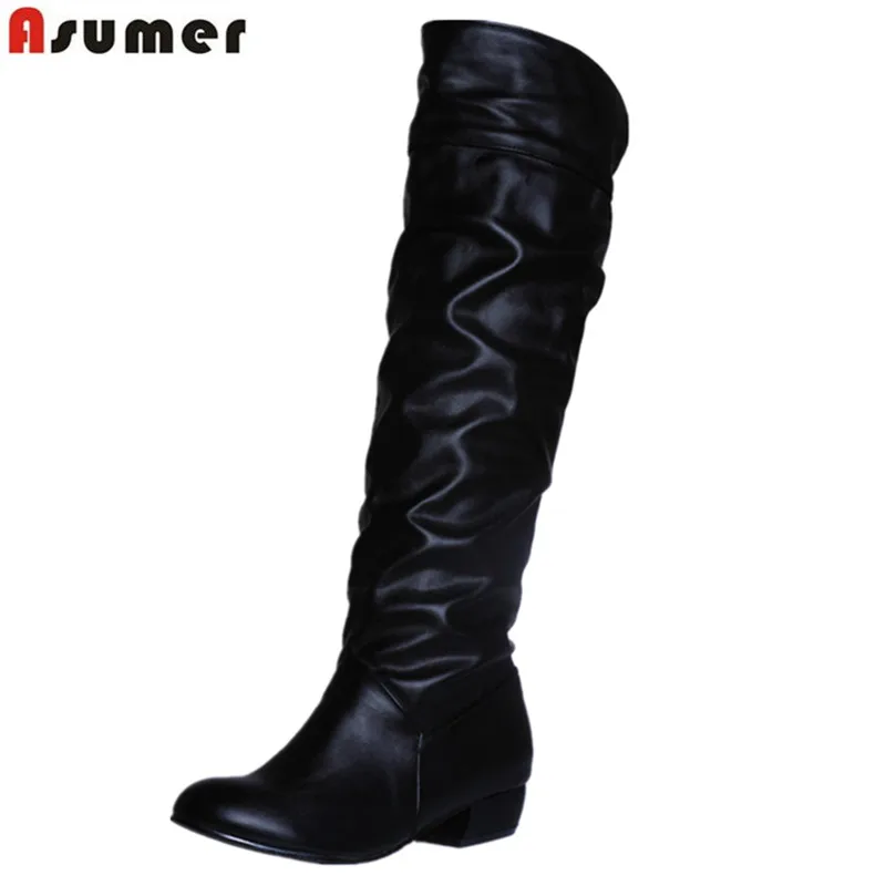 Image AISIMI Plus size 2015 new arrive Winter Mid Calf Women Boots Black White Brown flat heels half boots autumn winter shoes