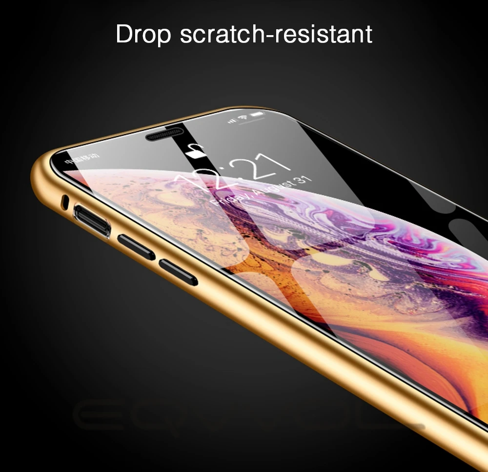 Eqvvol металлический магнитный адсорбционный чехол для iPhone XS MAX X XR 8 7 Plus 6 6s чехол двухсторонняя, для стекла магнит чехол Fun