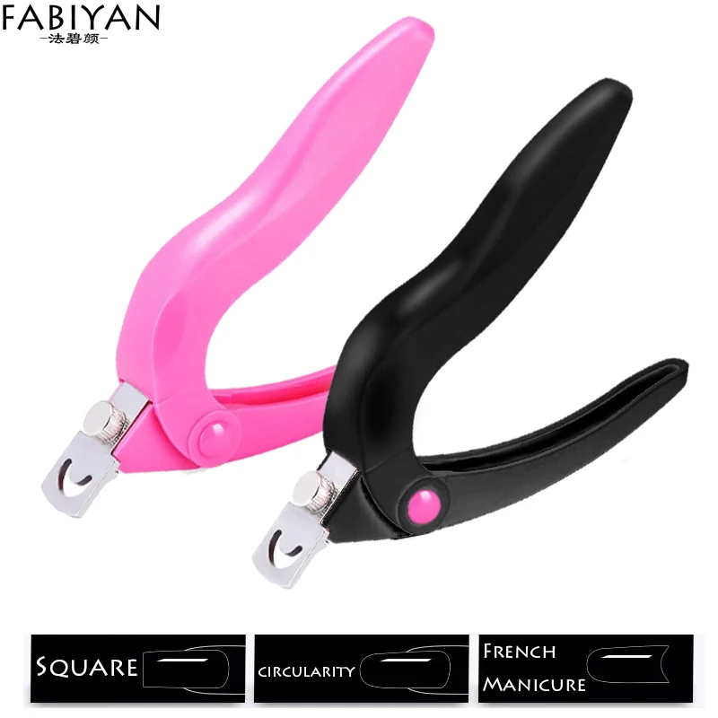 

Nail Art False Tips Cutter Edge Cuticle Scissors Plastic Handle Manicure Tools French Acrylic Round Shape Clipper Nipper
