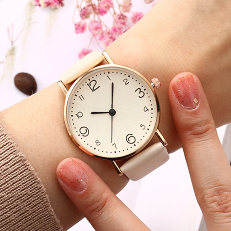 

Fashion Simple Women Watches Casual Numeral Ladies Bracelet Watch Leather Female Quartz Wristwatch relogio feminino montre femme