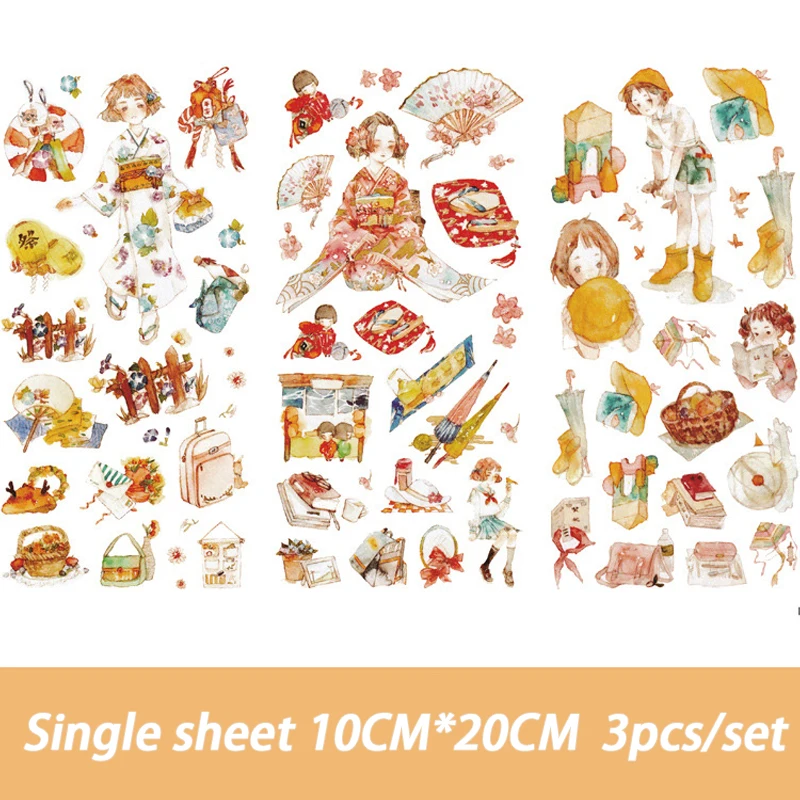 

Cute Cartoon Tokyo girl Memo pad Stickers Posted It Kawaii Planner Scrapbooking Stationery Sticker Escolar School Supplies