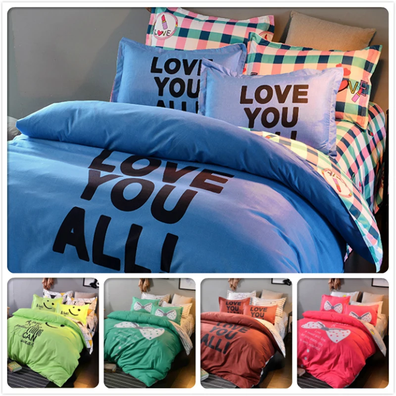 

3/4 pcs Bedding Set Home Textile Kids Bedlinen 1.5m 1.8m 2m 2.2m Flat Sheet Bed Linens King Queen Double Single Size Duvet Cover