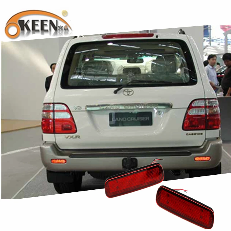 OKEEN For Toyota Land Cruiser 100 Cygnus LX470 Car LED Rear Bumper Reflector Light LED Warning