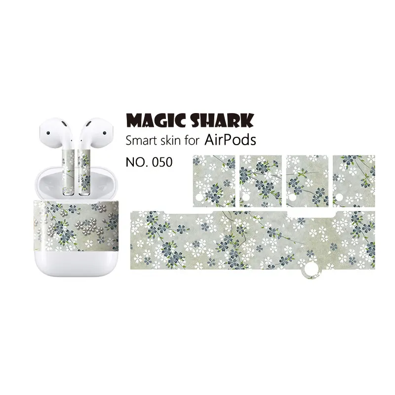 Magic Shark 3 м Прохладный Красочные серии 2.5d Sterero плёнки для Apple Airpod стикеры Чехол чехол от пыли - Цвет: 050