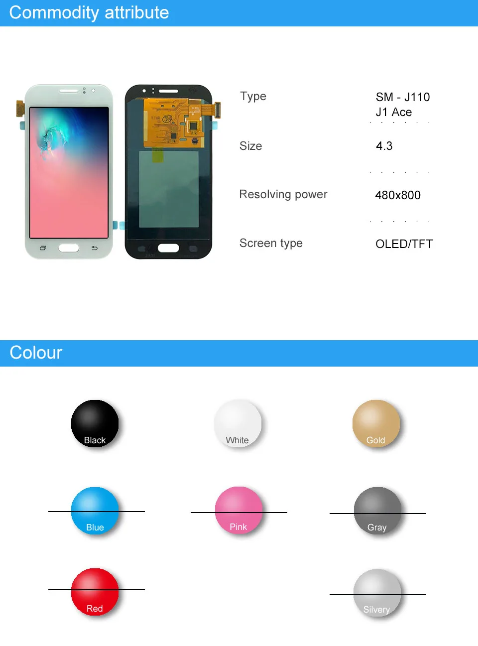 10pcs LCD For Samsung For Galaxy J110 J1 Ace SM-J110F J110H LCD Display Touch Screen Digitizer Assembly Replacement Ship by DHL