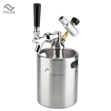 TTLIFE 1.8L пивной бочонок из нержавеющей стали с краном крана под давлением домашнее пиво ПИВОВАРЕНИЕ ремесло пивной диспенсер пивной гроулер Keg система