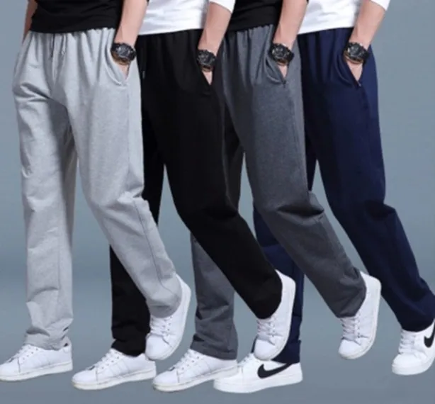 

2019 N Spring and summer sports pants men thin trousers straight tube pure cotton casual pants to increase of the running pants