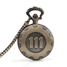 Бронзовый Карманные Часы Fallout 4 Хранилище 111 Электронные Игры Ожерелье Цепь Подвеска