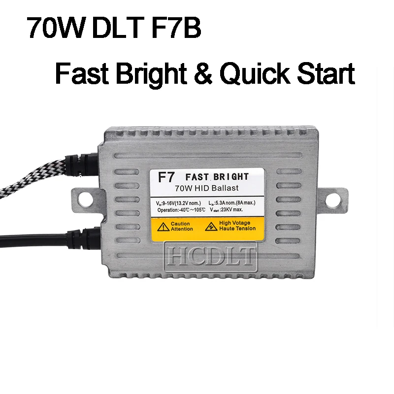 HCDLT High Power 70W DLT F7 Fast Start Car Headlight HID Kit Xenon D2H HID Bulb H1 H3 H7 H11 HB3 HB4 AC 12V Slim HID Ballast Kit (3)