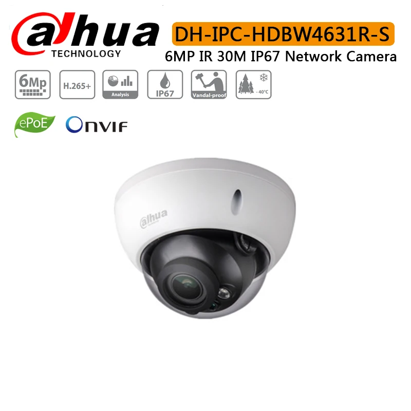 DH IPC HDBW4631R S 6MP IP Камера POE Поддержка IK10 IP67 камера Слот для карты SD обновления от