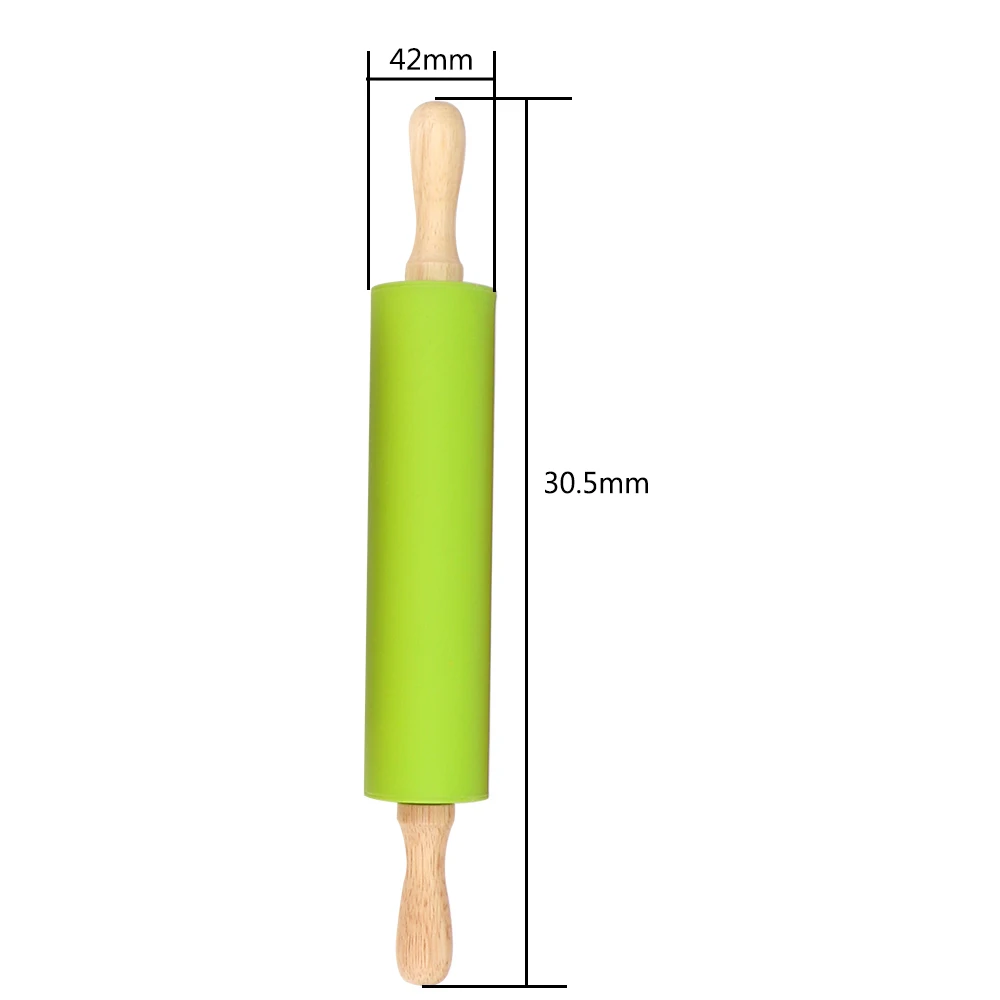 HILIFE гаджеты Кондитерские инструменты антипригарное Силиконовое помадка торт тесто ролик печенье тиснение Скалка с деревянной ручкой