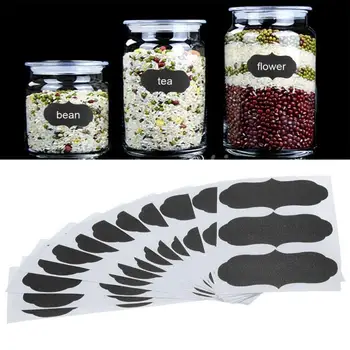 

15/36/75Pcs/set Black Decals DIY Kitchen Jar Canisters Sugar Bowl Labels Stickers Wall Chalkboard Sticker Home Wall Decoration