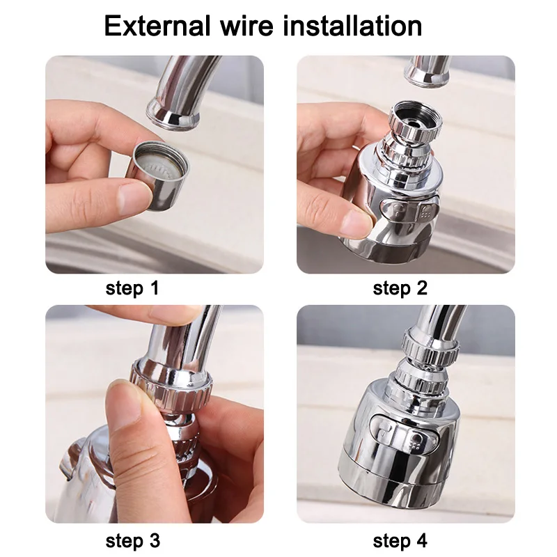 1pc Household Water Faucet Filter Extender Rotating Anti-splash Water Tap Booster Shower Kitchen Accessories 1pc Household Water Faucet Filter Extender Rotating Anti-splash Water Tap Booster Shower Kitchen Accessories