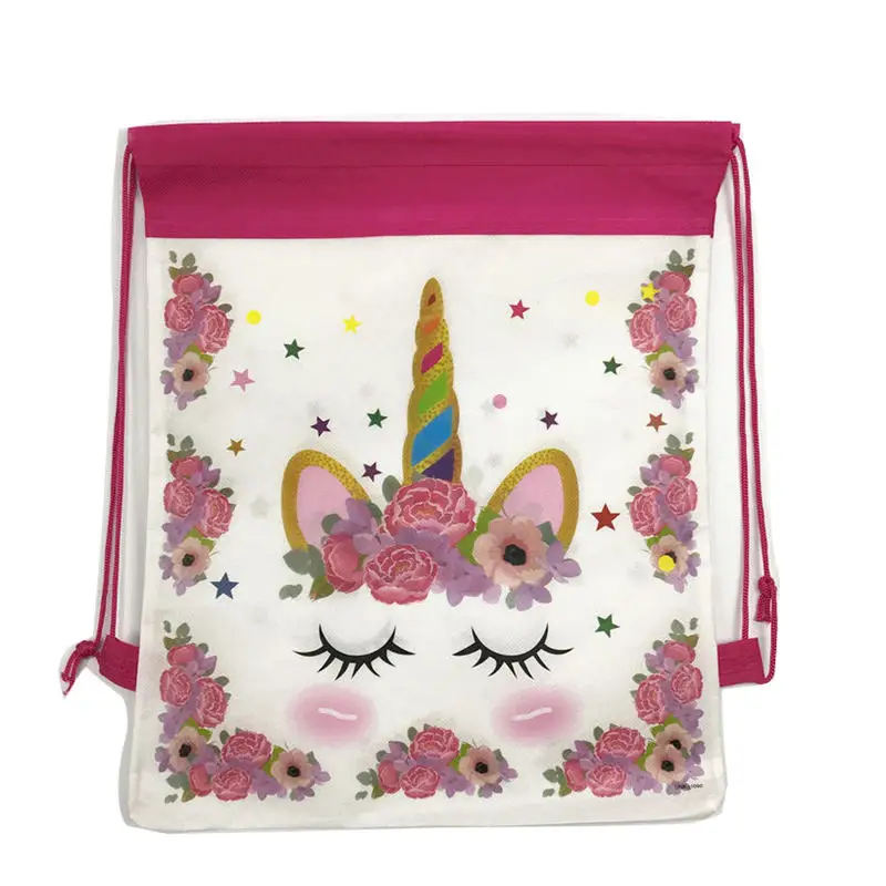 Unicorn School Bag for Girls Drawstring bag Travel Storage Package School Backpacks Mochilas Infantis