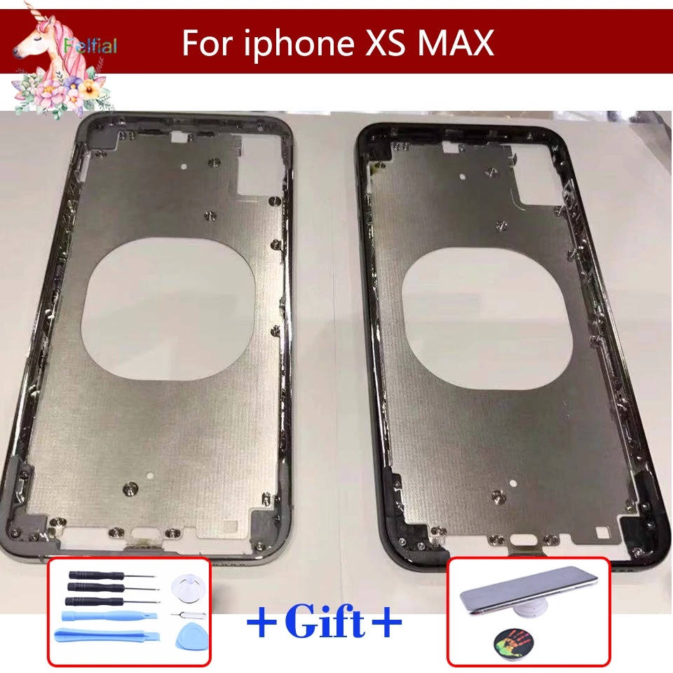 Передний ободок Шасси рамка для iphone X XR XS MAX задний корпус средняя рамка с боковыми кнопками комплект Запасная часть