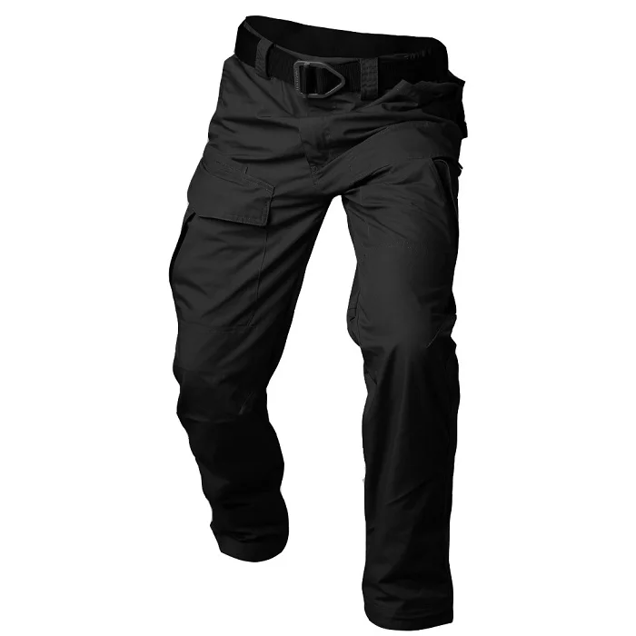 Refire gear Rip-Stop хлопковые водонепроницаемые тактические брюки мужские камуфляжные военные брюки-карго мужские брюки с несколькими карманами армейские боевые брюки - Цвет: Черный