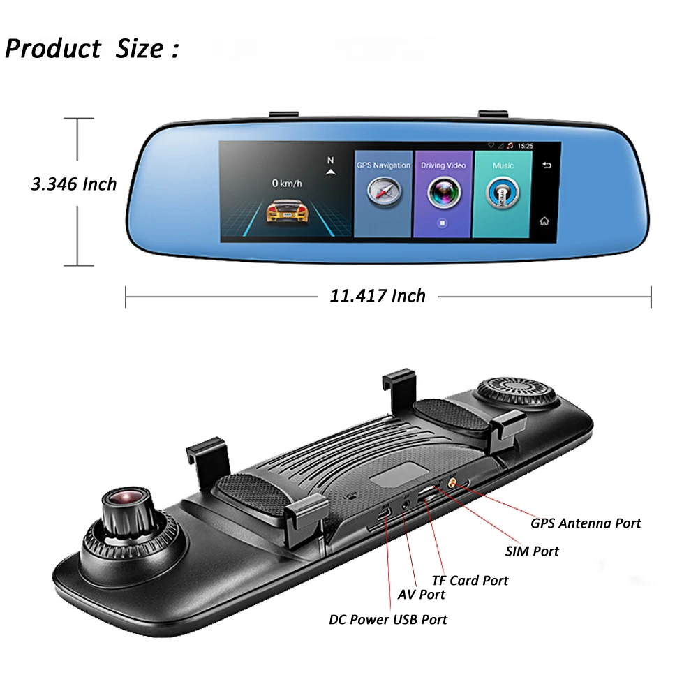 Panlelo Mirror with Navigator Android 5.0 7.84" HD 1080P Android Car GPS with Bluetooth 4.0 G-SENSOR WIFI FM RAM 1GB / ROM 16GB