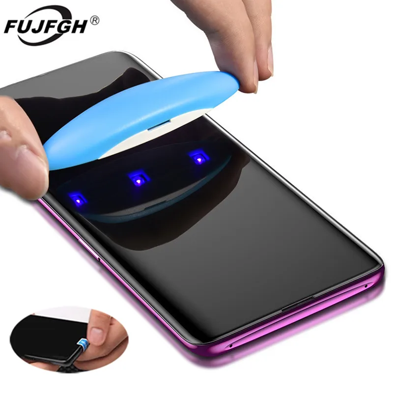 

5D UV Tempered Glass For Samsung Galaxy S9 S8 Plus Note 9 Full Liquid Glue Screen Protector For Samsung Galaxy Note 8 S8 S9 Flim