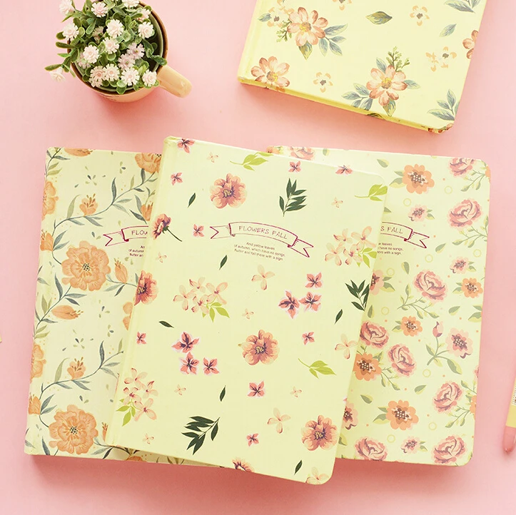 

Cute Vintage Floral Diary Book Hardcover Line Note Girls Journal 128P Retail Gift