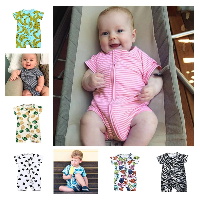 

2019 ins popular Summer Short-sleeved Jumpsuit Baby Cotton Romper newborn Baby boy Clothes Suits Infantil Cheap-clothes-china