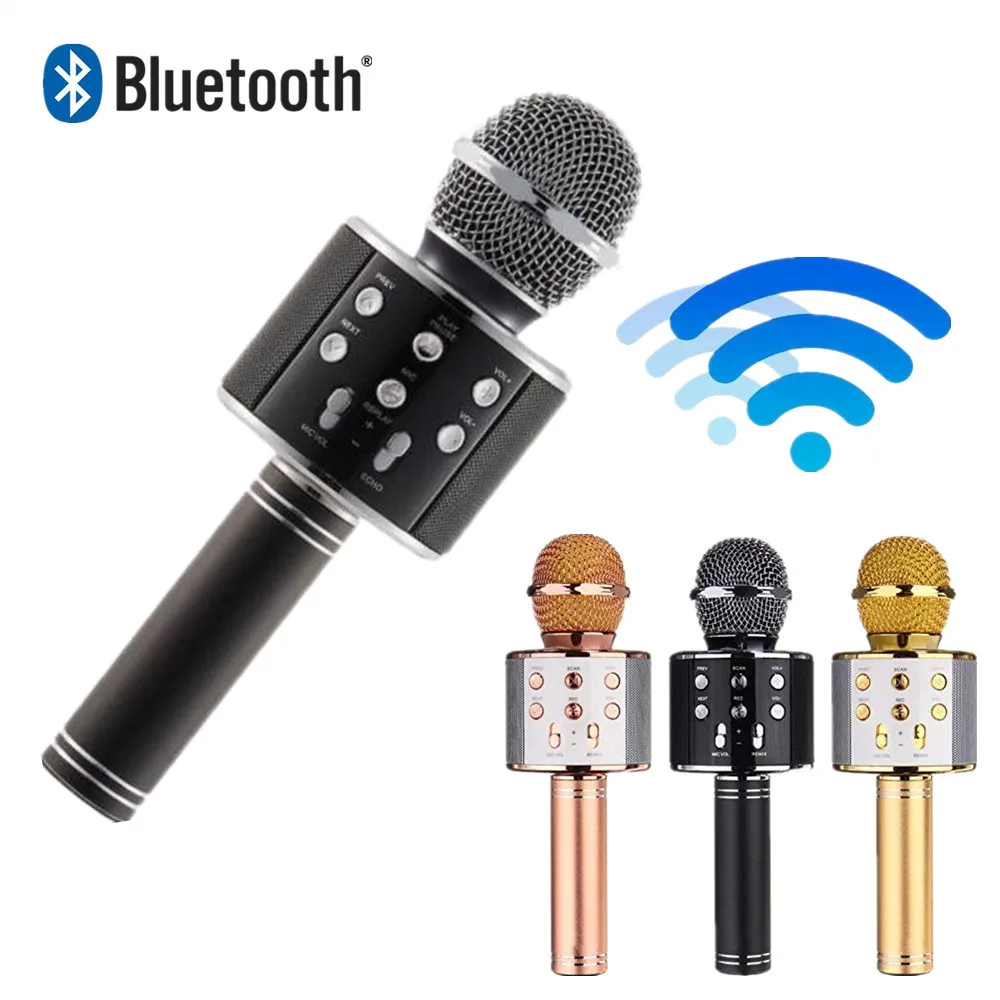 

WS858 wireless bluetooth microphone WS 858 professional condenser karaoke mic stand radio mikrofon studio recording studio
