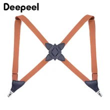 Deepeel/1 шт., 2,5X120 см, модные подтяжки унисекс из натуральной кожи, 2 зажима, Эластичные подтяжки, подтяжки под джинсы SP044