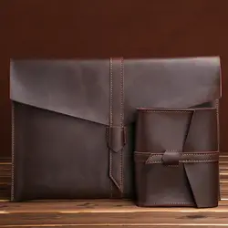 Натуральная кожа A4 подшивки документов сумка 13/15 дюймов Macbook Pro iPad Pro сумка для хранения внутренняя куртка записная книжка чехол для планшета